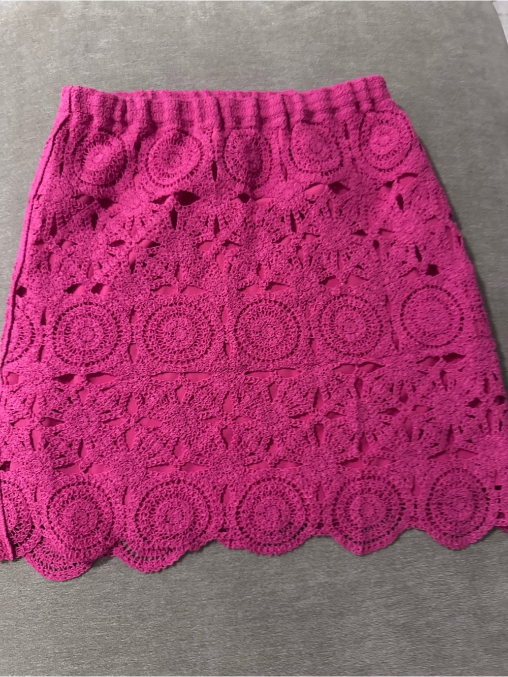 Caroline Constas Crochet Lace Mini Skirt - Fuchsia Pink